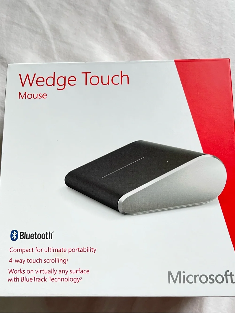 Microsoft Wedge Touch Bluetooth Mouse Model 1498 NEW OPEN BOX - tested